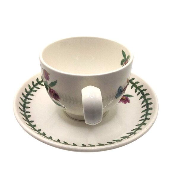 Portmeirion Botanic Garden "December" Teacup & Saucer Set With Purple Hellebore - Picture 2 of 14